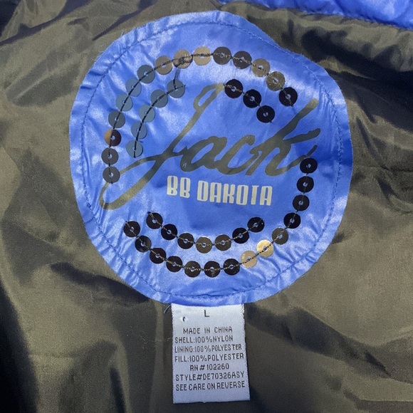 JACK BB DAKOTA size large cobalt blue big black buttons puffy pea coat - Picture 5 of 15